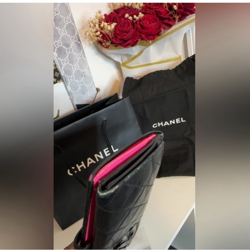 Chanel Cambon Wallet Black Quilted Leather, With dust bag and gift bag - Picture 16 of 16